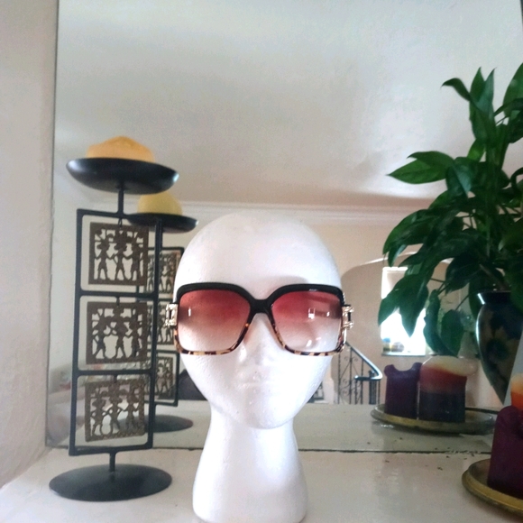 Brown/Leopard Big Retro Sunnies - Picture 2 of 6